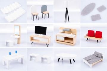 ДЕРЕВЯННЫЙ КУКОЛЬНЫЙ ДОМИК KINDERPLAY МЕБЕЛЬ ЛЕСТНИЦА