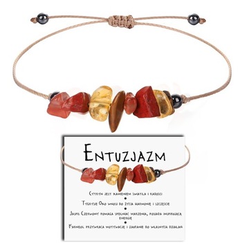 BRANSOLETKA DAMSKA KAMIEŃ NATURALNY AMULET RADOŚCI