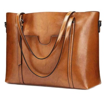 S-zone torebka shopper kolor brązowy (3373)
