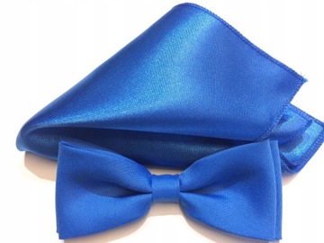 ГАЛСТУК-БАБОЧКА МУЖСКАЯ с ТРУБКОЙ - КАРМАН квадратный - васильковый