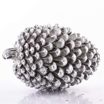 OZDOBNA SZYSZKA FIGURKA DEKORACJA SREBRNA