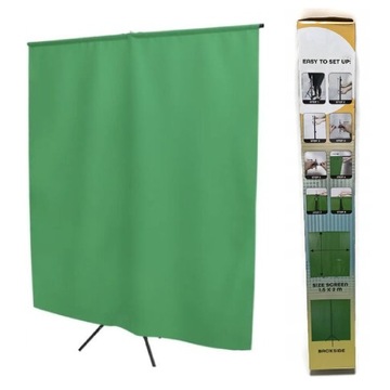 GREEN SCREEN TŁO FOTOGRAFICZNE ZIELONE NA STELAŻU 1,5 x 2m