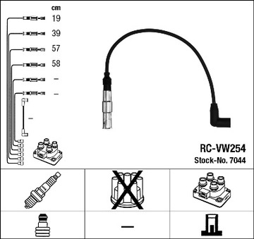 SADA PŘÍVODŮ ZAPALOVACÍ NGK 7044
