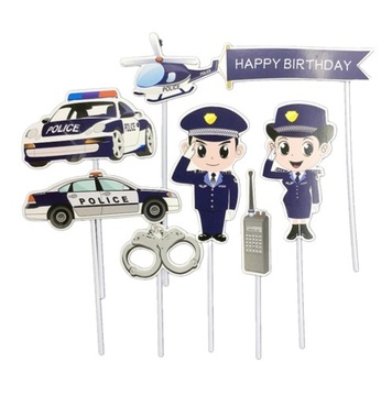 Украшение полицейского торта 7 элементов
