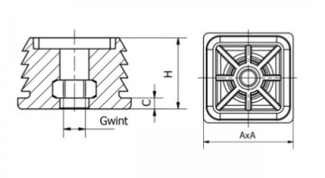 10 ПК Вставьте пробку с потоком M8 Profile 25x25