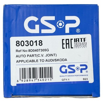 GSP 803018 SADA KLOUBU HŘÍDEL HNACÍ