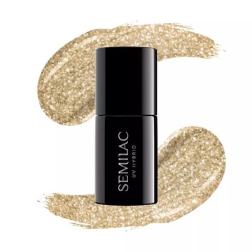 Semilac złoty Lakier hybrydowy do paznokci 037 Gold Disco 7ml