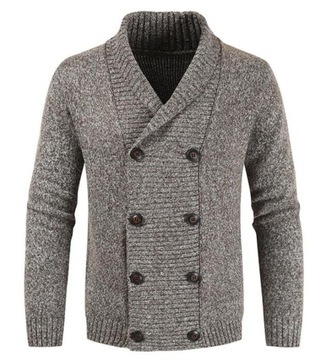 NOWY SWETER MĘSKI ROZPINANY Bawełna V Szyja Gruby Cieply Roz M-3XL