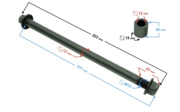 Oś koła przedniego do motocykla Cafe Racer 50