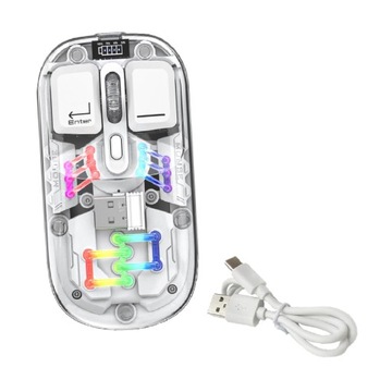 Bezprzewodowa mysz LED 2.4G BT5.0 Podwójne tryby połączenia myszy do gier