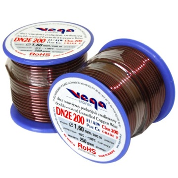 Drut nawojowy DN2E 200 ⌀ 1,60 mm Masa : 250g