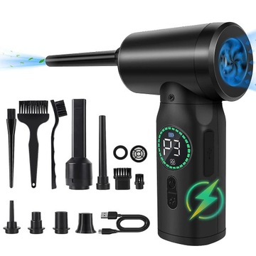 BEZPRZEWODOWY PRZENOŚNY ODKURZACZ SAMOCHODOWY USB Z DMUCHAWĄ 6000 MAH