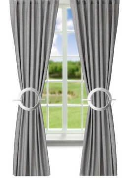 Кольцо-пряжка-зажим для штор и портьер, серебристый, серый