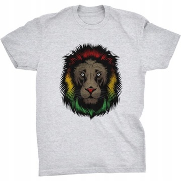 Rasta Lion Koszulka Lew Reggae Rastaman Rastafari