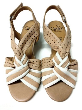 Buty sandały Caprice skóra beżowe białe r. 38