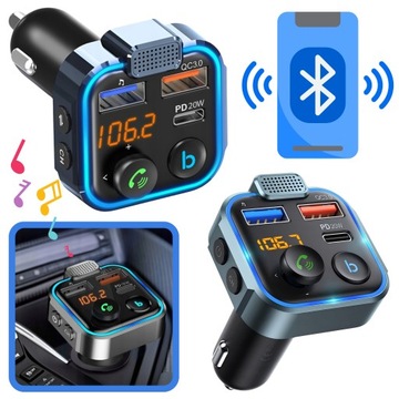 АУДИОПЕРЕДАЧА BLUETOOTH FM MP3 BT АДАПТЕР 3X USB QC 3.0 RGB