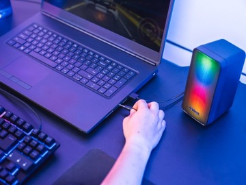 КОМПЬЮТЕРНЫЕ ДИНАМИКИ 2.0 RGB СВЕТОДИОДНАЯ ПОДСВЕТКА 12 Вт USB ПК ИГРОВОЙ НОУТБУК