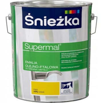 Śnieżka Supermal emalia olejno-ftalowa ŻÓŁTY F565 POŁYSK 10L