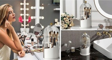 КОНТЕЙНЕР-ОРГАНИЗАТОР ДЛЯ КОСМЕТИКИ И КИСТЕЙ ДЛЯ МАКИЯЖА ВРАЩАЮЩИЙСЯ КОРПУС