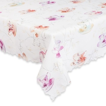 Obrus PLAMOODPORNY na stół Filiżanki 130x200 Wzory