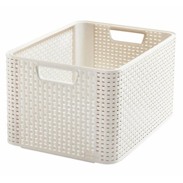 Koszyk rattan 30L style L 43,6 cm kremowy 6026