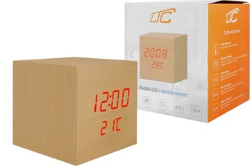 БУДИЛЬНИК КУБ СВЕТОДИОДНЫЕ ЧАСЫ С ТЕРМОМЕТРОМ, АКТИВИРУЕМЫЕ ЗВУКОМ