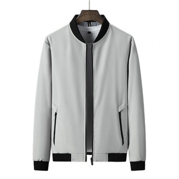 Men Casual Jacket Solid Color Stand Collar Brand M