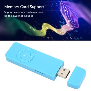 МИНИ MP3 МУЗЫКАЛЬНЫЙ ПЛЕЕР 64 ГБ СИНИЙ