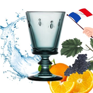 NIEBIESKI Kieliszek do wina napojów wody grube szkło eleganckie 220 ml