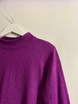 Camaieu sweter stójka fioletowy różowy golf fuksja półgolf magenta