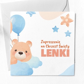 Zaproszenia CHRZEST NOWOŚĆ KREATOR + KOPERTA GRATIS