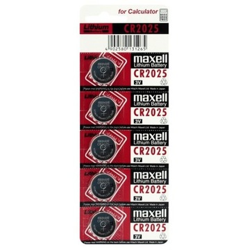 Baterie litowe Maxell CR2025 - 5 sztuk