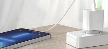 БЫСТРОЕ ЗАРЯДНОЕ УСТРОЙСТВО ДЛЯ IPHONE CUB 20ВТ + КАБЕЛЬ 1М / USB-C - ОСВЕЩЕНИЕ IPHONE