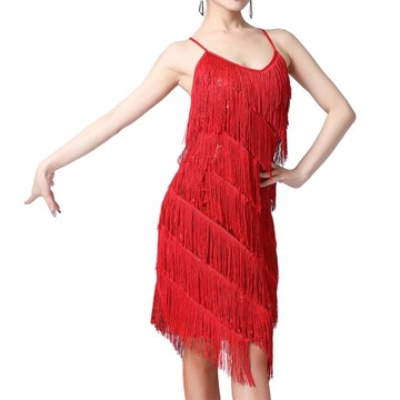 Sukienka z frędzlami Dancewear Damskie frędzle Fringe M