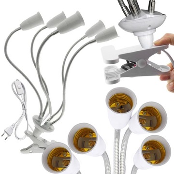 ДЕРЖАТЕЛЬ ЛАМПЫ ДЕРЖАТЕЛЬ ЛАМПОЧКИ 5xE27 + ЗАЖИМ