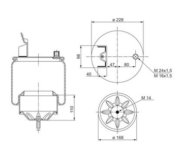 VOLVO FH FH12 FE FH16 II СИЛЬФОН, УСТАНОВЛЕННЫЙ ЗА ОСЬЮ