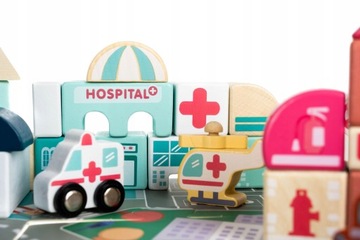 Деревянные кубики Город машин 115 элементов