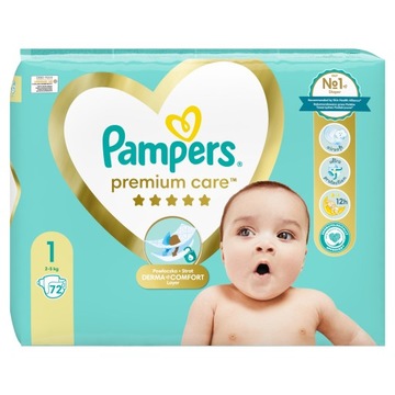 Подгузники Pampers Premium Care 1 72 шт 2-5 кг.