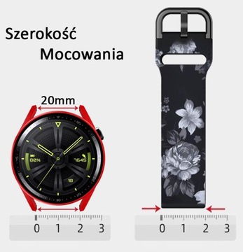 PRINTOWANY 20mm PASEK UNIWERSALNY ZEGARKA SMARTWATCH SAMSUNG HUAWEI XIAOMI