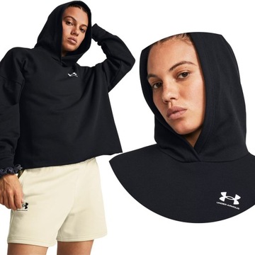 BLUZA DAMSKA UNDER ARMOUR Z KAPTUREM SPORTOWA OVERSIZE BAWEŁNA 1382736