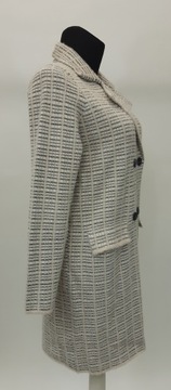 Płaszcz swetrowy dwurzędowy vintage CAMAIEU L
