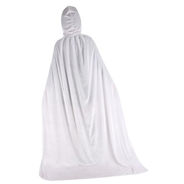Aksamitna peleryna z kapturem i płaszczem z kapturem na Halloween dla dzieci 110 cm biała