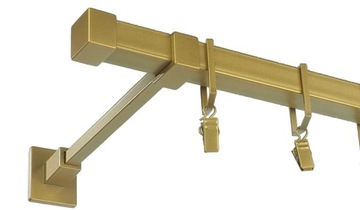 Karnisz kwadro metalowy pojedynczy 130 cm wybór 7 KOLORÓW kwadratowe 1,3 m