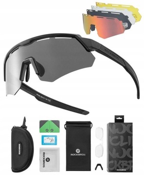 PRZECIWSŁONECZNE Okulary ROWEROWE - 4 SOCZEWKI UV