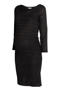 H&M MAMA sukienka ciążowa czarna prążek 38 M