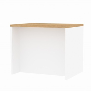 Biała wyspa kuchenna wyspa do kuchni 100x80 cm biały mat-dąb złoty lada