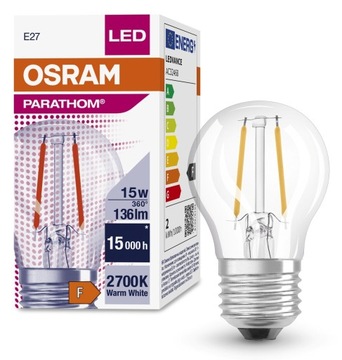Żarówka LED 1,5W=15W E27 Osram 2700K ciepła