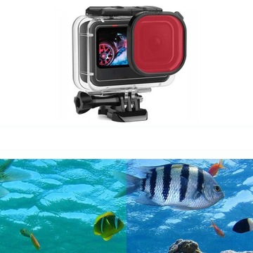 Подводный корпус, водонепроницаемый чехол 60 м для камер GoPro Hero 12, 11, 10, 9, черный
