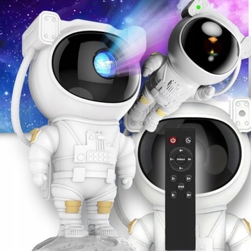 LAMPKA NOCNA LED PROJEKTOR RZUTNIK GWIAZD NIEBA ASTRONAUTA DLA DZIECI PILOT