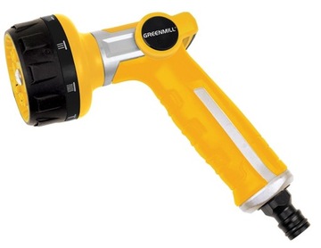 Pistolet zraszający 8-funkcji wykonany z metalu i tworzywa GREENMILL
